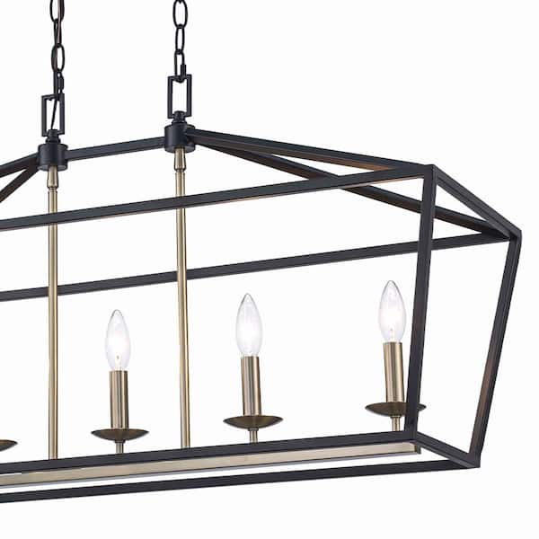 Home Decorators Collection Weyburn 36 in. 5-Light Black and