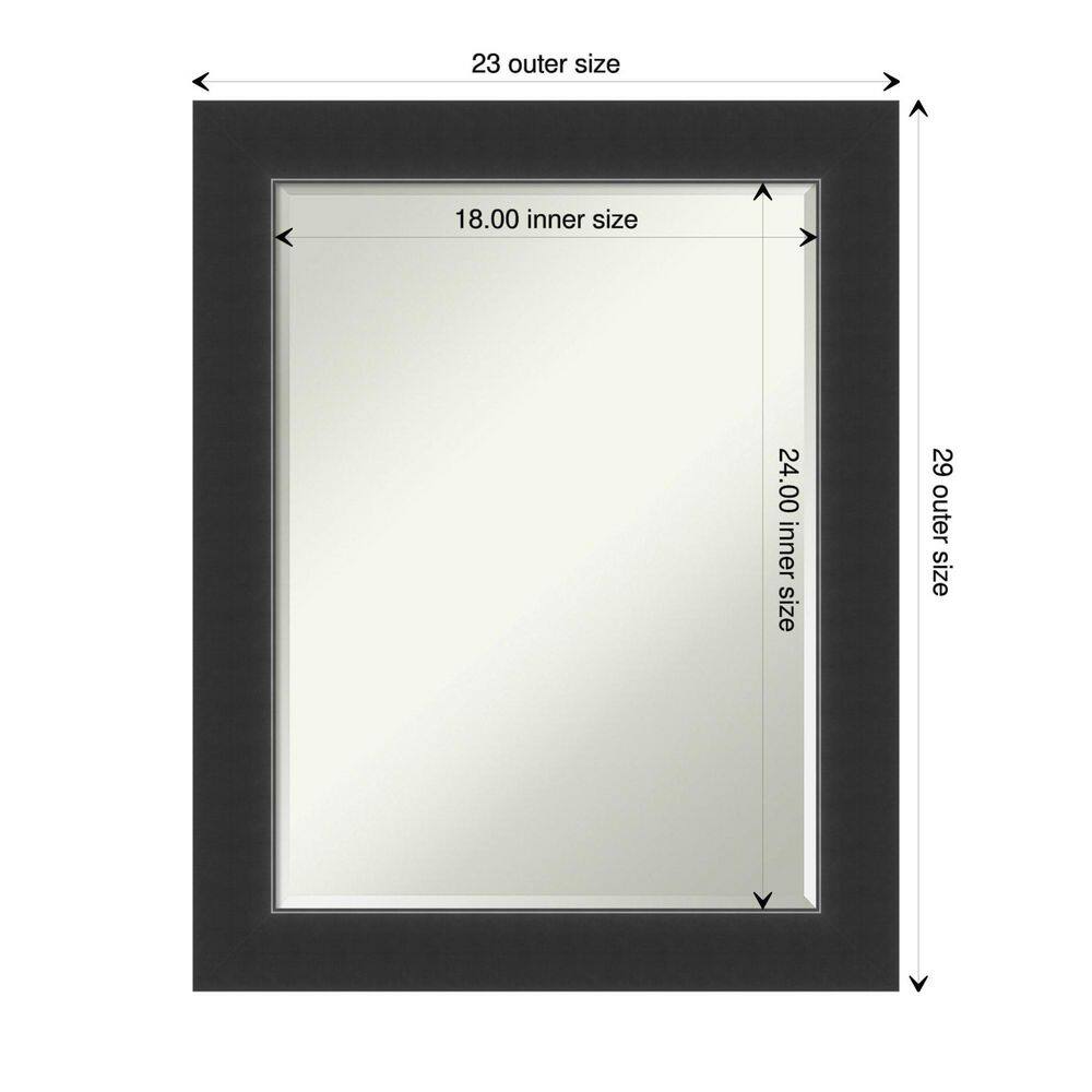 Corvino Black Petite Bevel Wood Bathroom Vanity Mirror