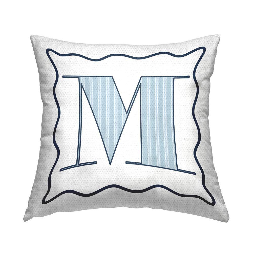 Polka Dot Blue Letter M Square Outdoor Throw Pillow price history on PriceWatchPro