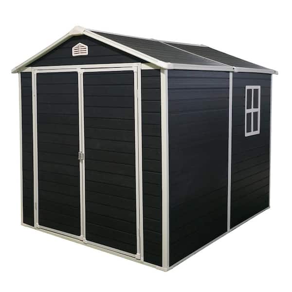 6 ft. W x 8 ft. D Plastic Shed with Window, Vents and Double Door (48 sq. ft.)