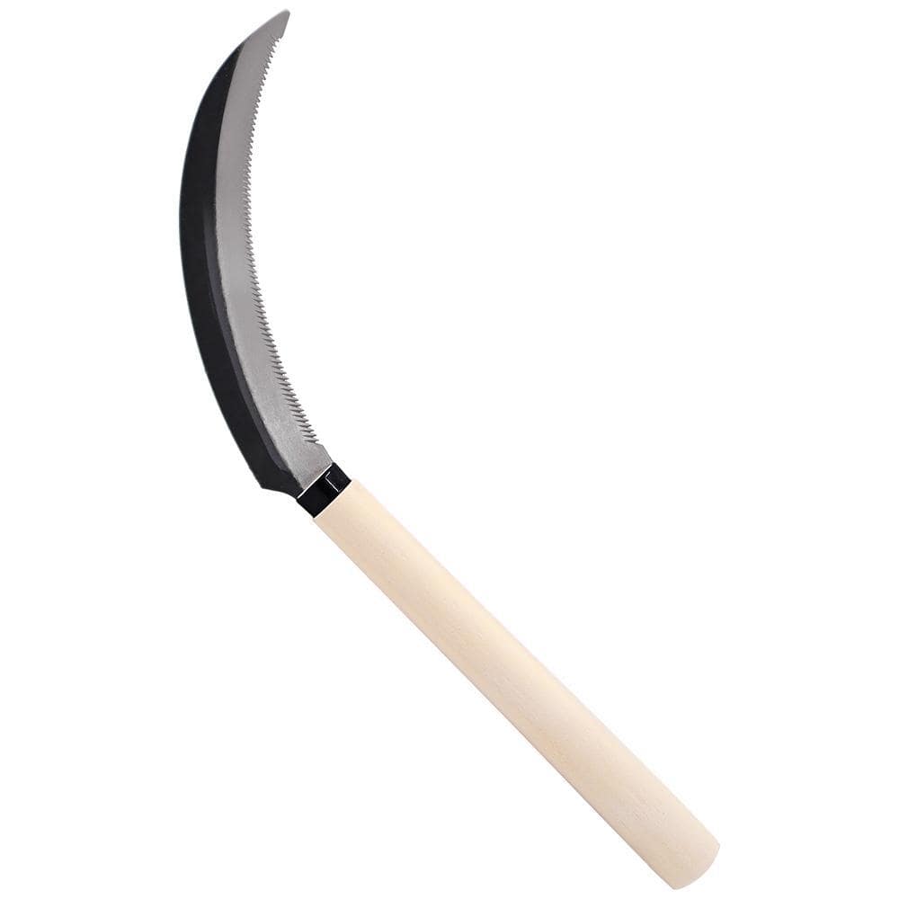 Harvest Knife/Weeding Sickle with Wood Handle 65 in. Serrated Steel Blade (Box of 3) - Thumbnail 2
