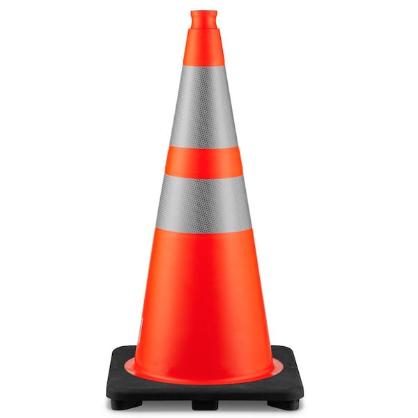 BOEN 28 in. Orange Traffic Safety Cone-Half Pallet (153 Cones) Durable, High-Visibility, Reflective Tape, Traffic Control