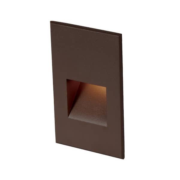 WAC LANDSCAPE Vertical Stair Light Hardwired Low-Voltage 12-Volt Integrated LED Bronze on Aluminum Alloy 2700K