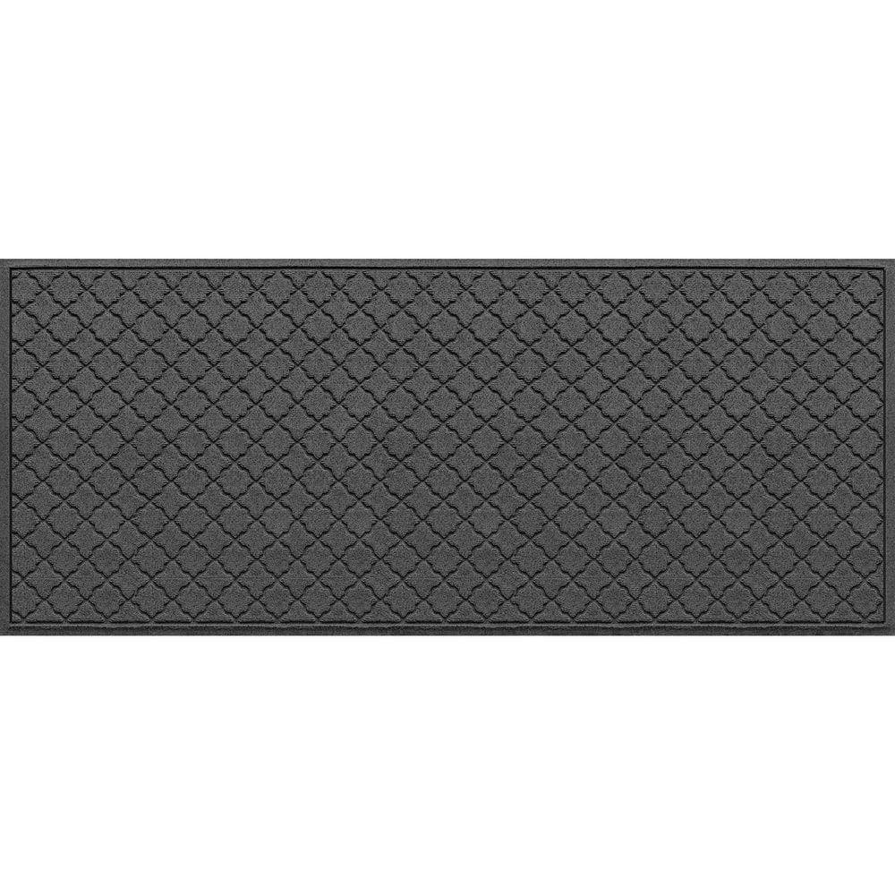 Bungalow Flooring WaterHog Cordova Charcoal 35 in. x 85 in. PET Polyester Door Mat