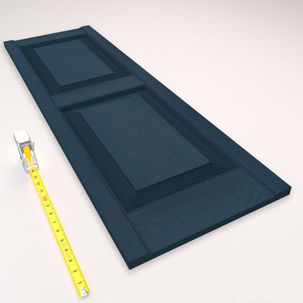 Classic Blue Vinyl Raised Panel Exterior Shutters, 51" x 14.75" (Set of 2)