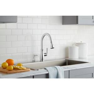 Kagan Single-Handle Pull-Down Sprayer Kitchen Faucet with Soap Dispenser in Stainless Spot Resistant