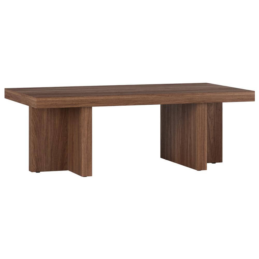 Dimitra 44 in. Satin Walnut Rectangle MDF Top Coffee Table