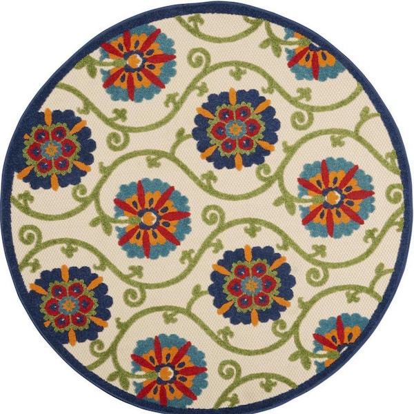 5 ft. x 7 ft. Cream and Gray Abstract Distressed Area Rug