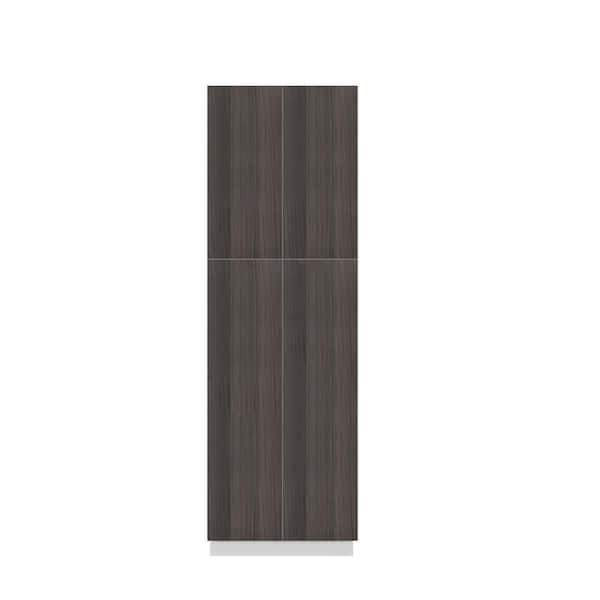 LIFEART CABINETRY Valencia Assembled 24 in. W x 24 in. D x 90 in. H in Chateau Brown Plywood Assembled Tall Pantry Kitchen Cabinet