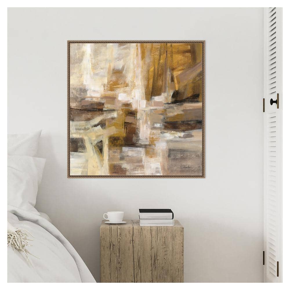 October Sunshine Abstract Canvas Print with Bronze Floater Frame