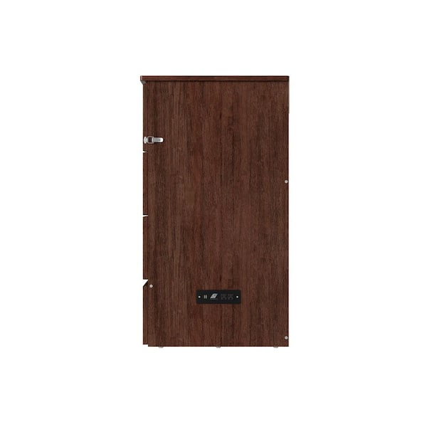 Northfield Burnt Amber Bronze Solid Wood Frame Queen Murphy Bed with Mattress and Built In Charging Station