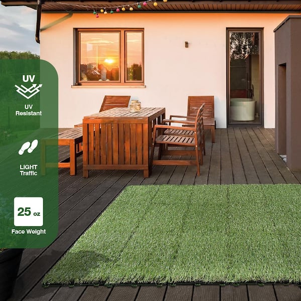 TrafficMaster Turf Squares 1 ft. x 1 ft. Artificial Grass Interlocking Tiles (9-Pack)