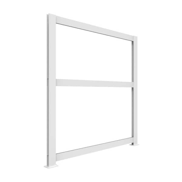 6 ft. x 6 ft. White Full Privacy Railing Panel Kit