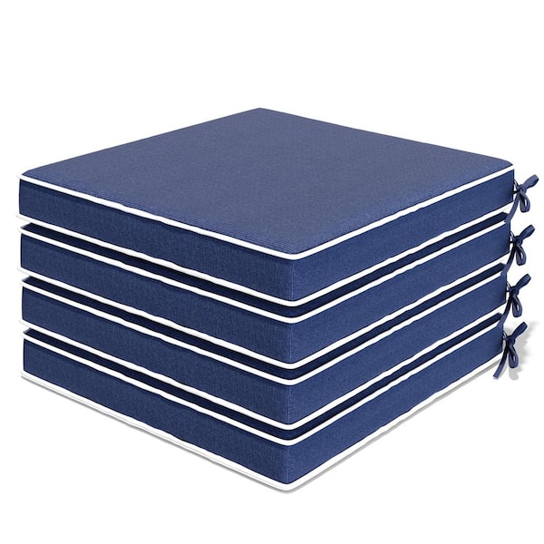 18.8 in. x 18.8 in. 4-Piece Outdoor Chair Cushion Patio Seat Cushions Set of 4 for Furniture in Sky