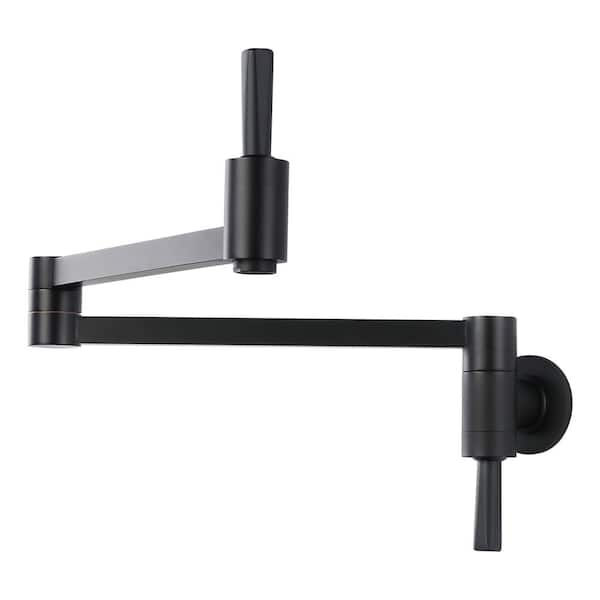 ARCORA Commercial Wall Mounted Pot Filler Faucet with Lever Handle in Matte Black