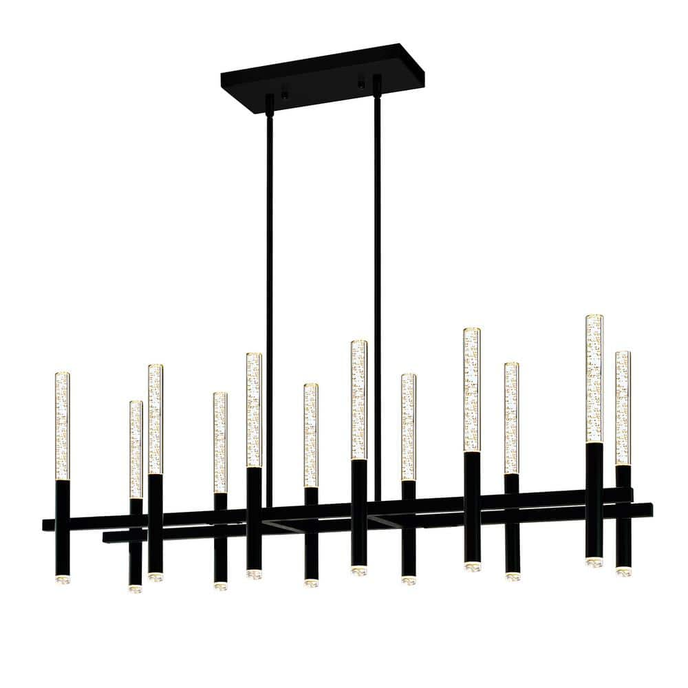 CWI Lighting Dragonswatch 12-Light Integrated LED Black Chandelier ...