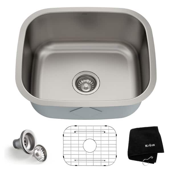 KRAUS Premier Undermount Stainless Steel 20 in. Single Bowl Kitchen Sink