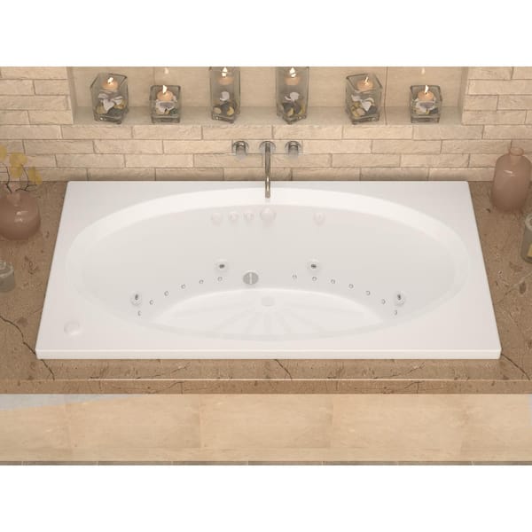 Imperial 7 ft. Rectangular Drop-in Whirlpool Bathtub in White