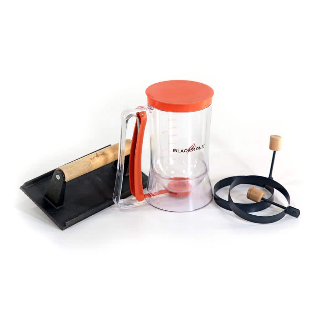 Blackstone Breakfast Kit  Breakfast Kit with Batter Dispenser, Bacon Press  & Egg Rings – Blackstone Products