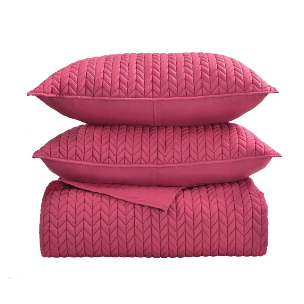 Fuchsia Quilted Microfiber Rectangular Throw Pillow