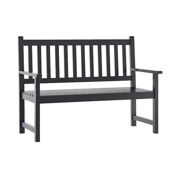 Avon Black Wood Patio Bench