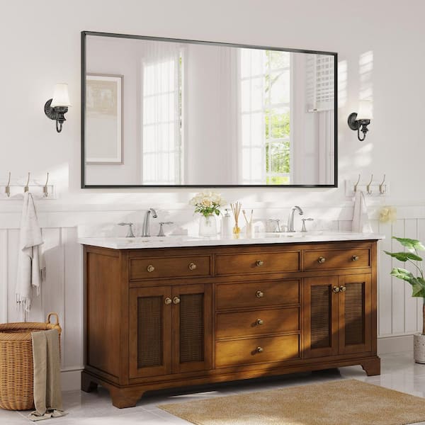 Bonosuki 36 in. H x 72 in. W Rectangle Aluminum Framed Mirrors for
