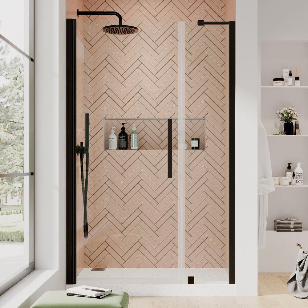 OVE Decors Pasadena 45-3/8 in. W x 72 in. H Pivot Frameless Shower Door in Oil Rubbed Bronze