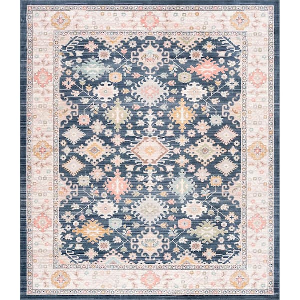 Crestwood Navy 5 ft. x 7 ft. Oriental Indoor Area Rug