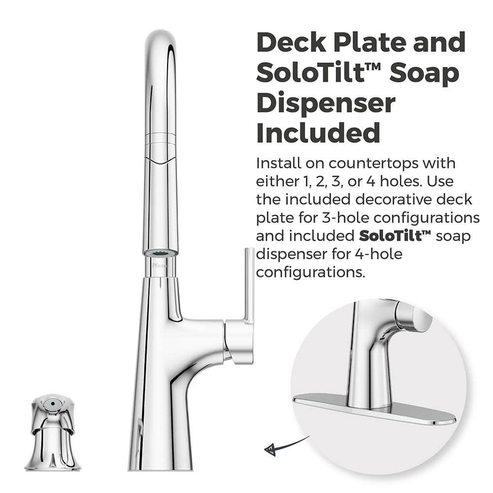 Tasso Polished Chrome Pull-Down Kitchen Faucet with Soap Dispenser