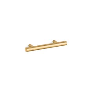 Purist 3 in. (76 mm) Center-to-Center Vibrant Brushed Moderne Brass Cabinet Bar Pull