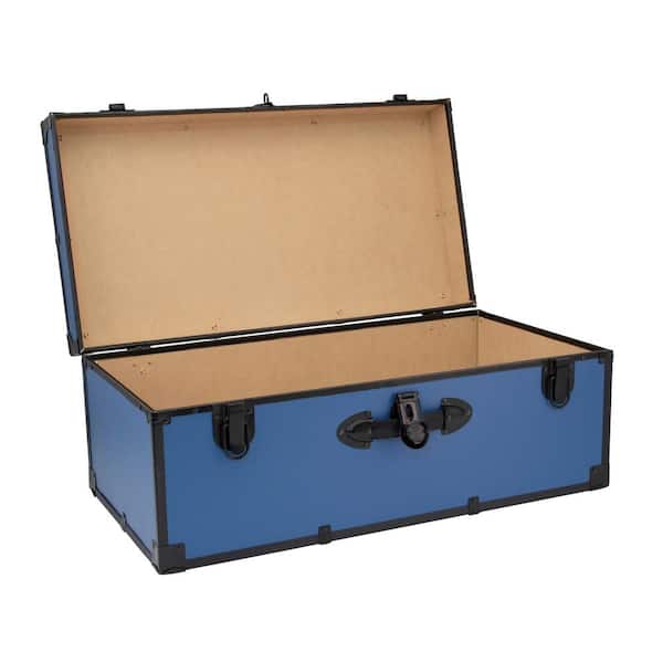 Seward Classic 32 in. x 13.25 in. x 17.75 in. Trunk with Lock, Misty Blue  SWD5118-01 - The Home Depot
