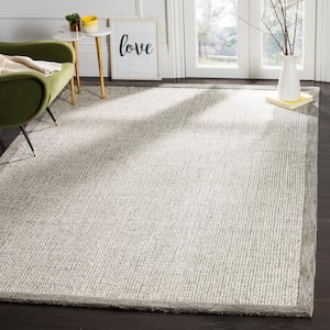 Abstract Sage/Ivory 6 ft. x 6 ft. Square Border Area Rug