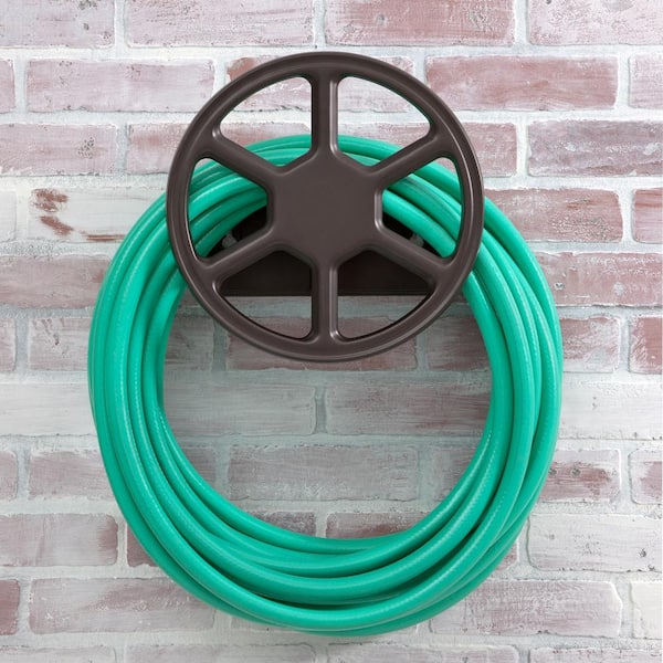 125 ft. Black Steel Durable Wall Mounted Garden Hose Reel