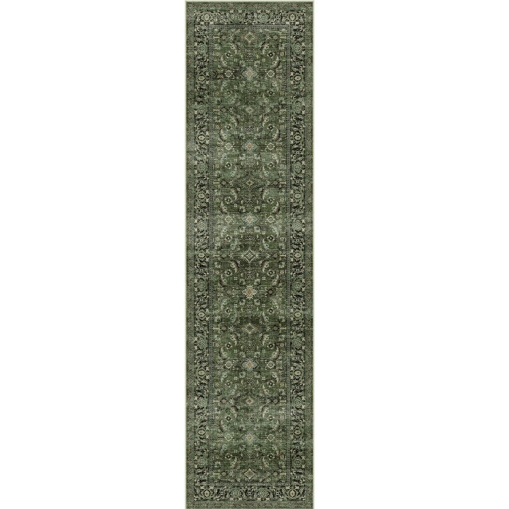 Tehran Green 2 ft. x 8 ft. Vintage Perris All Over Design Runner Rug price history on PriceWatchPro