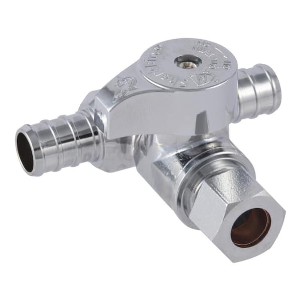 SharkBite 3/8-in Od Female Compression x 3/8-in Od Compression Brass  Quarter Turn Stop Straight Valve in the Shut-Off Valves department at