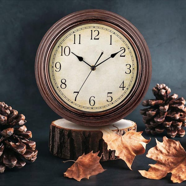 Vintage Bronze Analog Plastic Silent Non Ticking Wall Clock