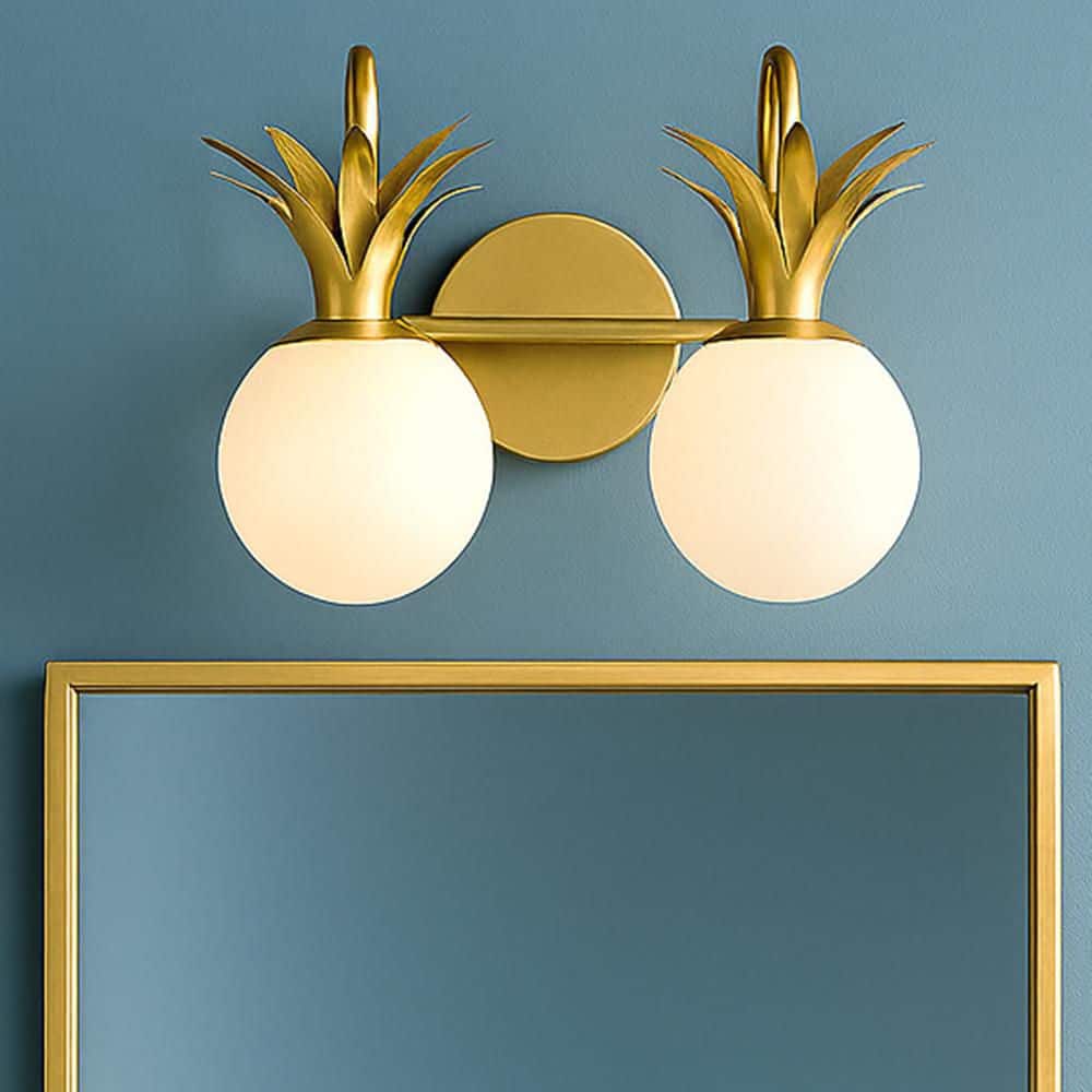 Palma 14.75 in. 2-Light Heritage Brass Vanity Light price history on PriceWatchPro