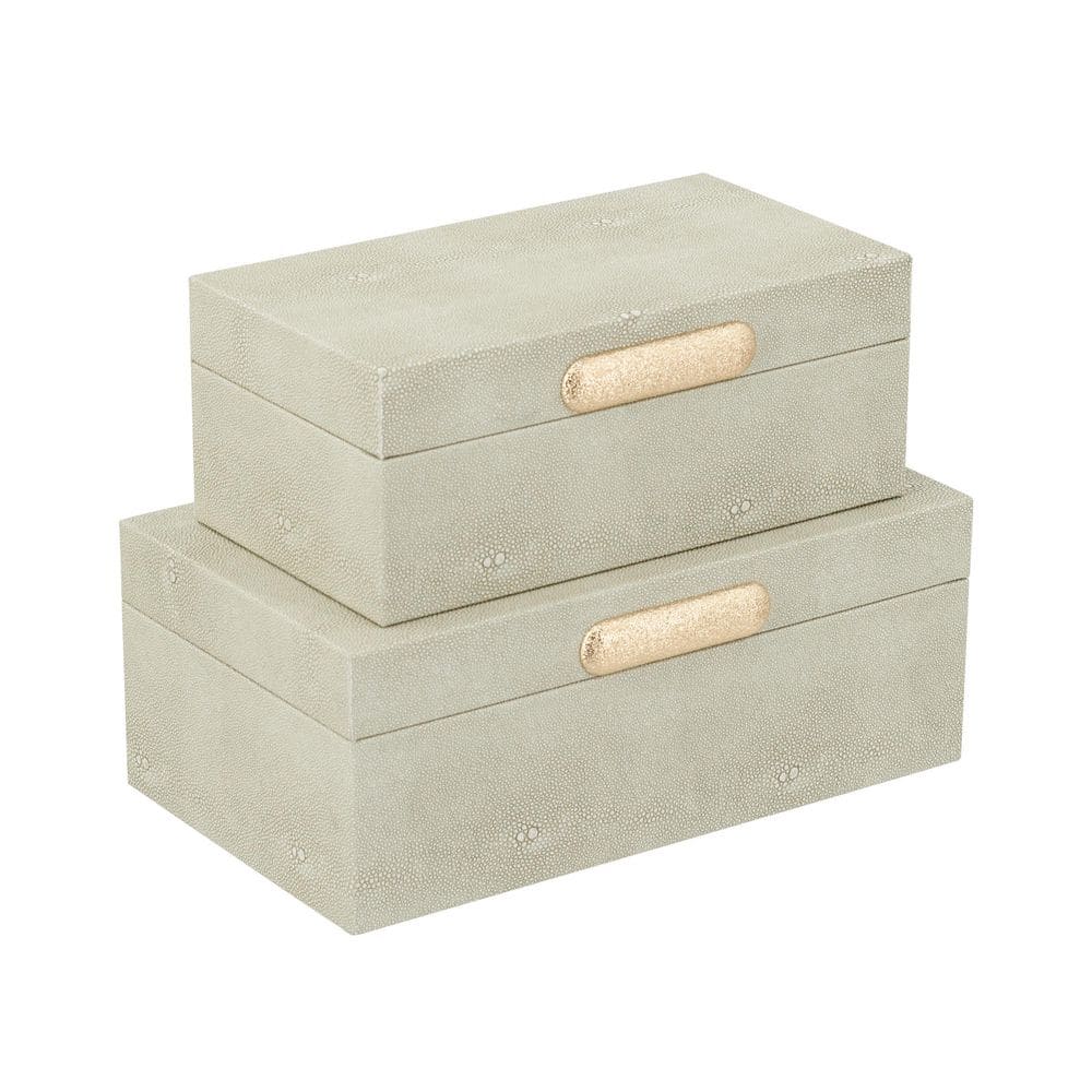 A & B Home Multi-Colored 6.1 in. x 3.9 in. MDF Decorative Box (Set of 2 ...