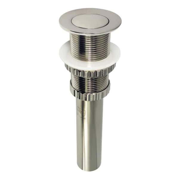Kingston Brass Coronet Push Pop-Up Bathroom Sink Drain in Brushed Nickel without Overflow