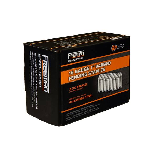 thumbnail image 2 of Freeman 9-Gauge 1-1/2" Glue Collated Fencing Staples – Galvanized Steel, 1000 Count For Heavy-Duty Wire & Mesh Fencing 2 of 13