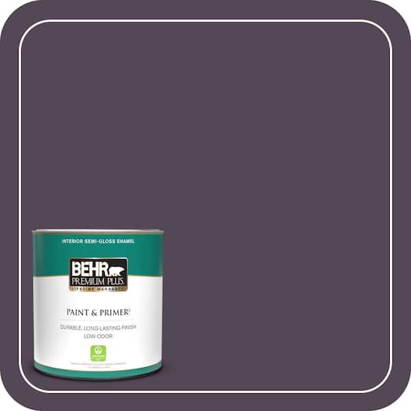 BEHR PREMIUM PLUS 1 qt. #ECC-17-3 Napa Harvest Semi-Gloss Enamel Low Odor Interior Paint & Primer