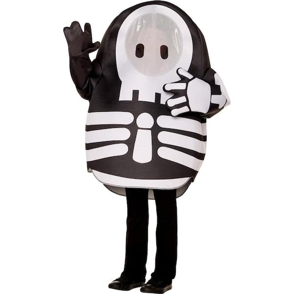 Kids Fall Guys Black & White Polyester Tunic Skelly Costume - Fits up to Size 14 - Kids Halloween Costume