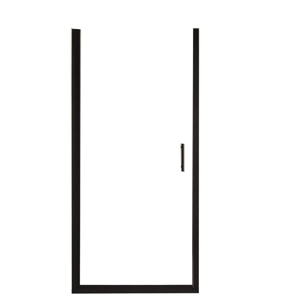 28 in. W x 72 in. H Pivot Semi-Frameless Shower Door in Matte Black Finish with Clear Glass price history on PriceWatchPro