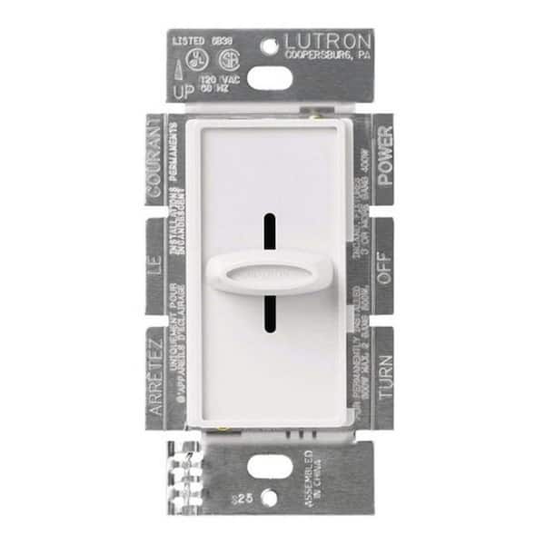 Lutron Skylark Dimmer Switch, Slide-to-Off, 600-Watt Incandescent/Single-Pole, White (S-600H-WH)