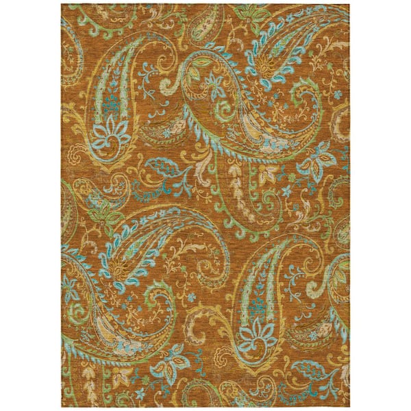 Chantille ACN533 Paprika 10 ft. x 14 ft. Machine Washable Indoor/Outdoor Geometric Area Rug