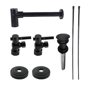 Trimscape Bathroom Plumbing Trim Kits with P-Trap and Overflow Drain in Matte Black