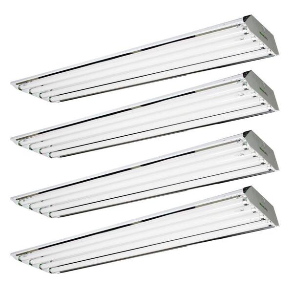 Efficient Lighting Value Pack of High Bay 4 Lamp T8 Fluorescent Fixture, Powder Coated White with 320G Reflector-DISCONTINUED