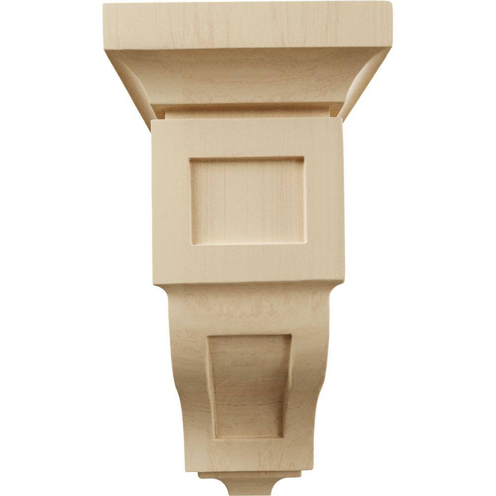 Large Hand-Carved Rubberwood Corbel in Natural Finish