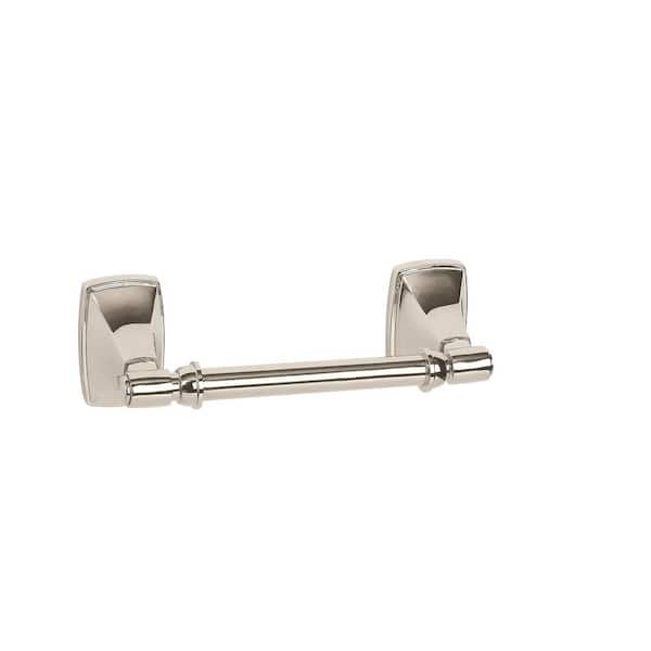 Amerock Clarendon Pivoting Double Post Tissue Roll Holder in Polished Chrome