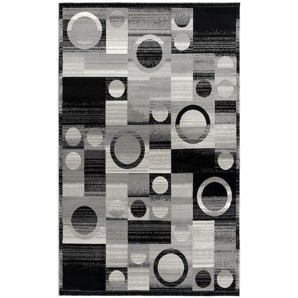 Rug Branch Montage Grey (2 ft. x 12 ft.) Abstract - 2 ft. 3 in. x 12 ft. Modern Abstract Runner Area Rug